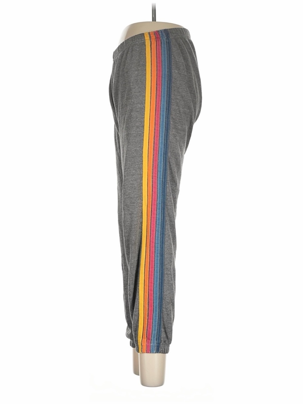 Aviator Nation Heather Gray Joggers with Rainbow Side Stripes - Picture 5 of 6